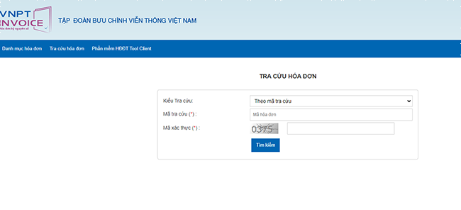 Tra cứu hóa đơn VNPT Invoice