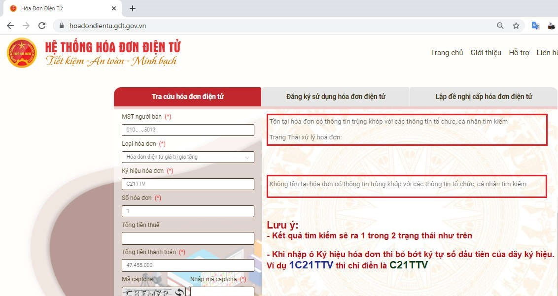 Đọc kết quả tra cứu