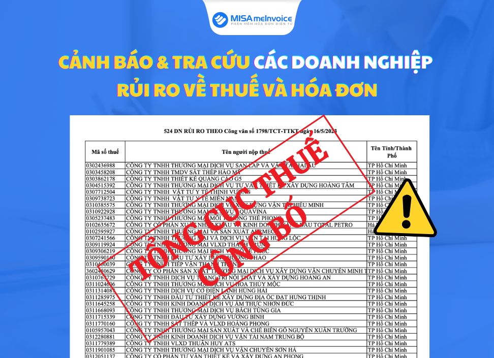 rủi ro hóa đơn điện tử